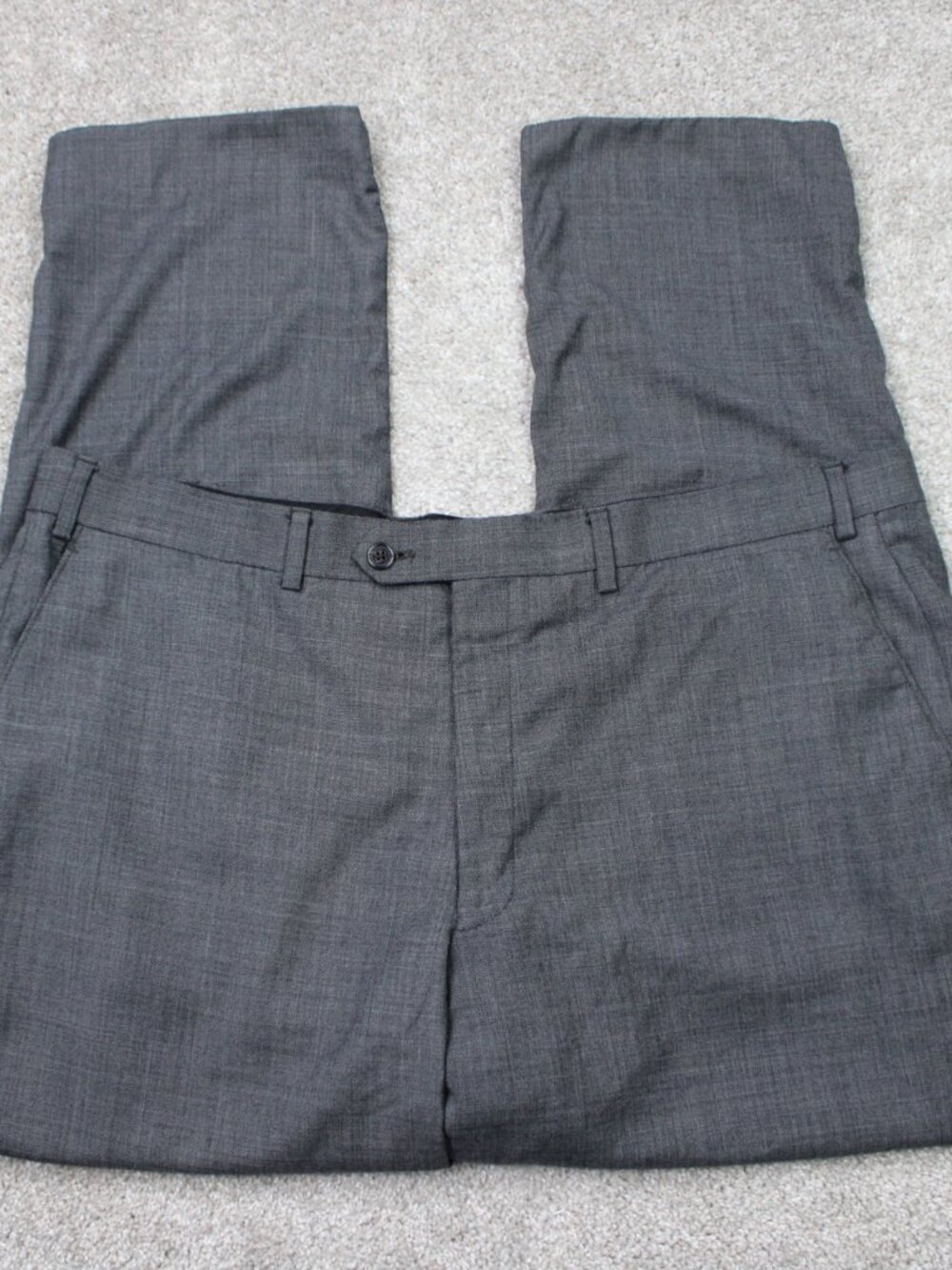 LAUREN Ralph Lauren Pants Mens 42x30 Gray 100% Wool Natural Stretch Flat Front